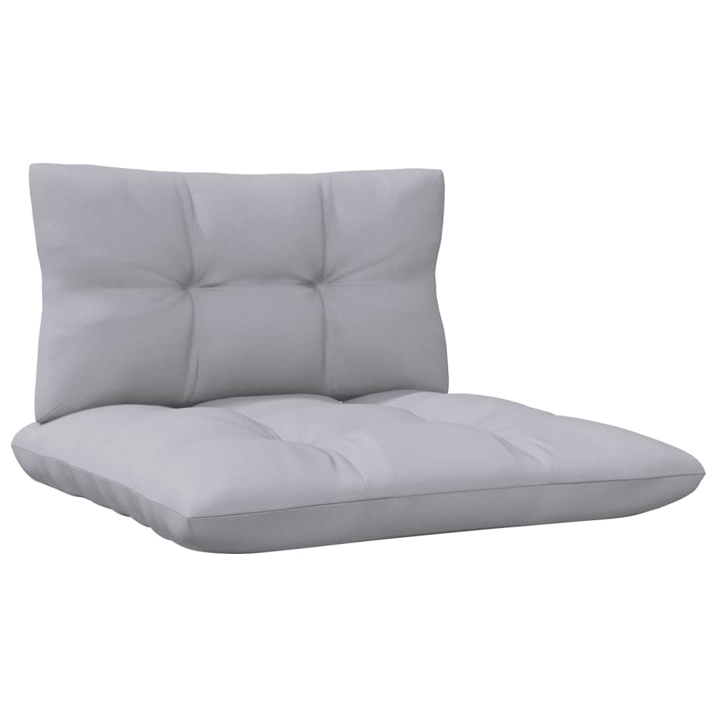 2-Seater Garden Sofa with Grey Cushions Solid Wood Pine