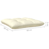 2-Seater Garden Sofa with Cream Cushions Solid Wood Pine