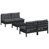 5 Piece Garden Lounge Set with Anthracite Cushions Pinewood - Side View