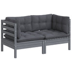 2-Seater Garden Sofa with Anthracite Cushions Solid Pinewood