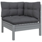 2-Seater Garden Sofa with Anthracite Cushions Solid Pinewood