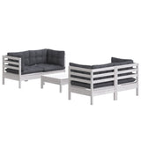 5 Piece Garden Lounge Set with Anthracite Cushions Pinewood - Side View