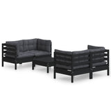 5 Piece Garden Lounge Set with Anthracite Cushions Pinewood - Front View
