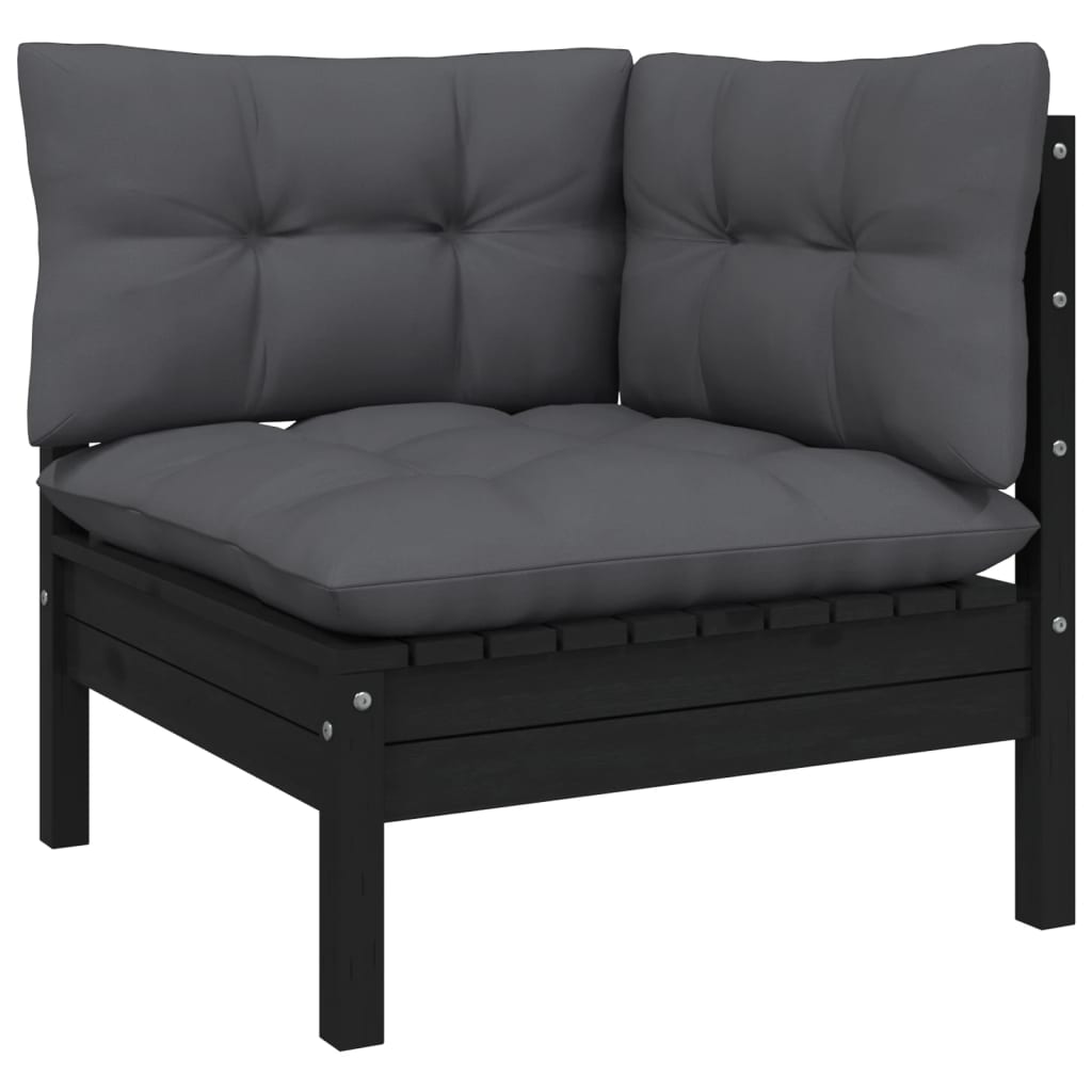 5 Piece Garden Lounge Set with Anthracite Cushions Pinewood