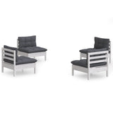 4 Piece Garden Lounge Set with Anthracite Cushions Pinewood - Front View