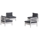 4 Piece Garden Lounge Set with Anthracite Cushions Pinewood - Side View