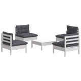 5 Piece Garden Lounge Set with Anthracite Cushions Pinewood - Side View