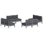 8 Piece Garden Lounge Set with Anthracite Cushions Pinewood