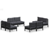 8 Piece Garden Lounge Set with Anthracite Cushions Pinewood