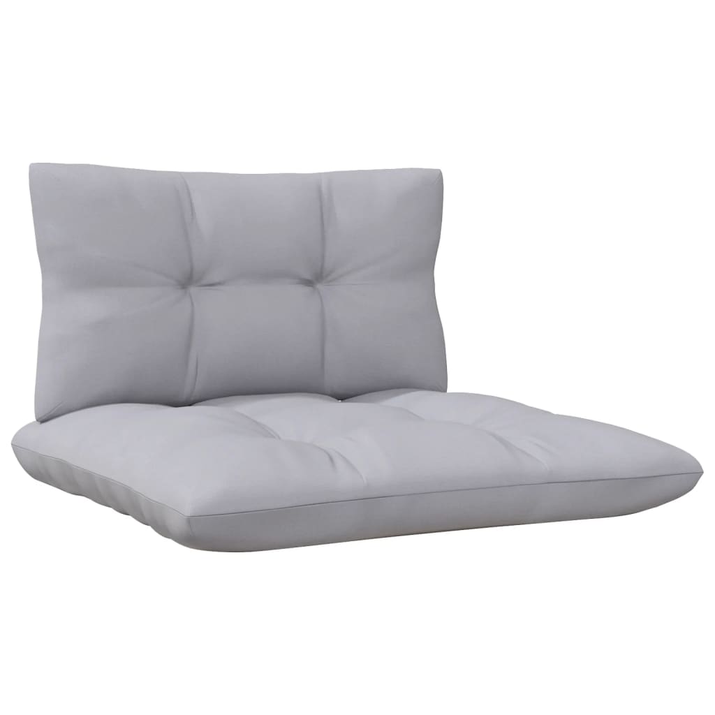 9 Piece Garden Lounge Set with Grey Cushions Pinewood