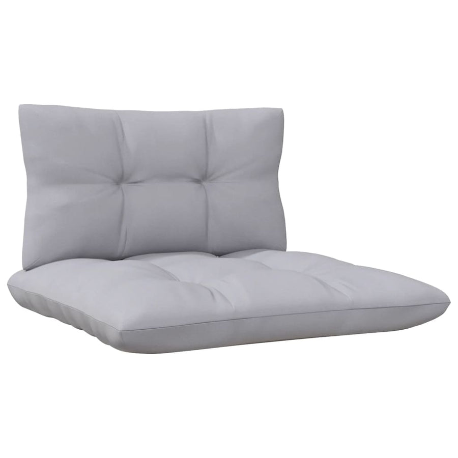 9 Piece Garden Lounge Set with Grey Cushions Pinewood