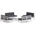 9 Piece Garden Lounge Set with Anthracite Cushions Pinewood