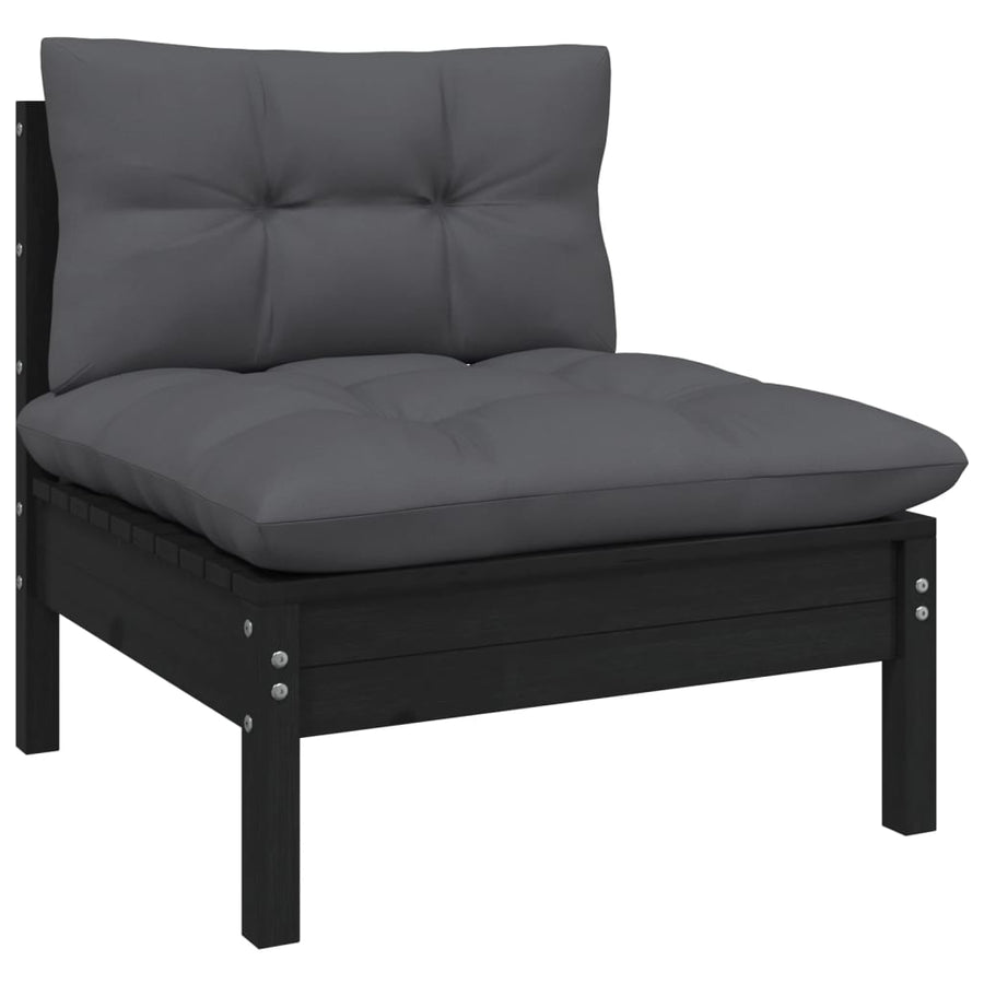 9 Piece Garden Lounge Set with Anthracite Cushions Pinewood