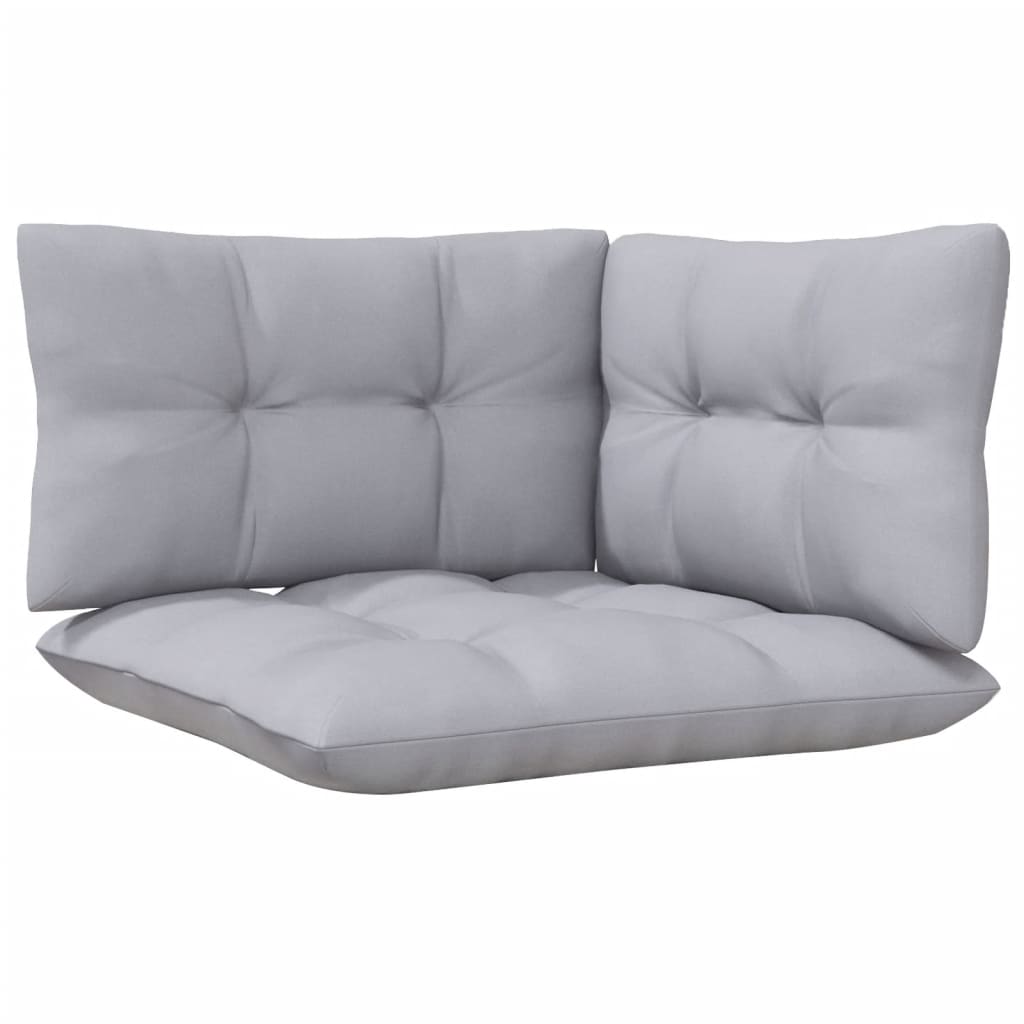 8 Piece Garden Lounge Set with Grey Cushions Pinewood
