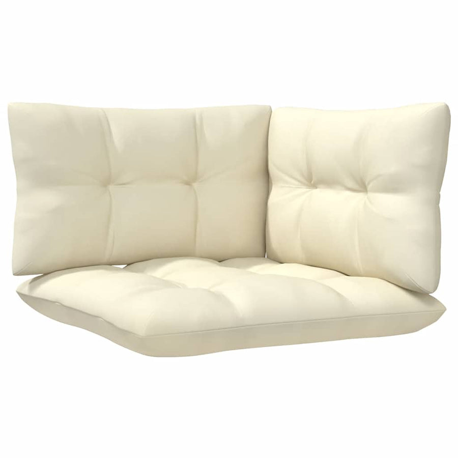 8 Piece Garden Lounge Set with Cream Cushions Pinewood