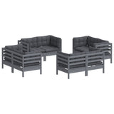 8 Piece Garden Lounge Set with Anthracite Cushions Pinewood - Side View