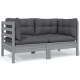 8 Piece Garden Lounge Set with Anthracite Cushions Pinewood - Top-Down View