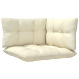 8 Piece Garden Lounge Set with Cream Cushions Pinewood