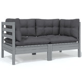 9 Piece Garden Lounge Set with Anthracite Cushions Pinewood - Top-Down View