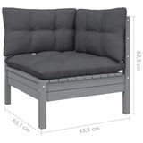 9 Piece Garden Lounge Set with Anthracite Cushions Pinewood - Close-Up Angle