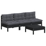 4 Piece Garden Lounge Set with Anthracite Cushions Pinewood - Side View