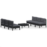 7 Piece Garden Lounge Set with Anthracite Cushions Pinewood - Front View