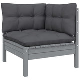 3-Seater Garden Sofa with Anthracite Cushions Solid Pinewood - Top-Down View