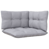 4 Piece Garden Lounge Set with Grey Cushions Pinewood