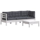 4 Piece Garden Lounge Set with Anthracite Cushions Pinewood - Side View