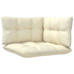 7 Piece Garden Lounge Set with Cream Cushions Pinewood
