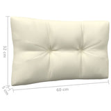 4-Seater Garden Sofa with Cream Cushions Solid Pinewood - Rear View