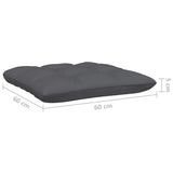 4-Seater Garden Sofa with Anthracite Cushions Solid Pinewood - Low Angle