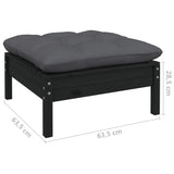 5 Piece Garden Lounge Set with Anthracite Cushions Pinewood - Low Angle
