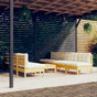 8 Piece Garden Lounge Set with Cream Cushions Pinewood