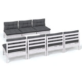 8 Piece Garden Lounge Set with Anthracite Cushions Pinewood - Front View
