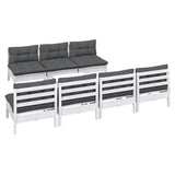8 Piece Garden Lounge Set with Anthracite Cushions Pinewood - Side View