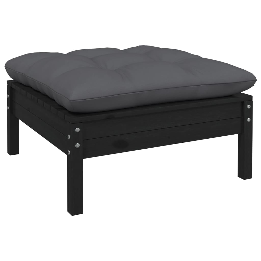 8 Piece Garden Lounge Set with Anthracite Cushions Pinewood