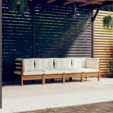 4 Piece Garden Lounge Set with Cushions Solid Pinewood
