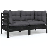 4 Piece Garden Lounge Set with Cushions Solid Pinewood - Top-Down View
