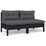 4 Piece Garden Lounge Set with Cushions Solid Pinewood - 45-Degree Angle