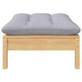 5 Piece Garden Lounge Set with Grey Cushions Solid Pinewood