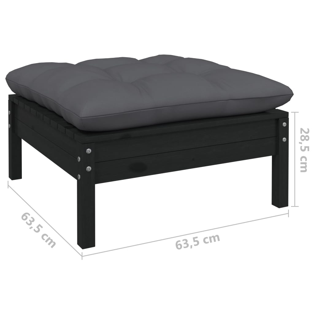 5 Piece Garden Lounge Set with Cushions Solid Pinewood