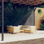 8 Piece Garden Lounge Set with Cream Cushions Solid Pinewood