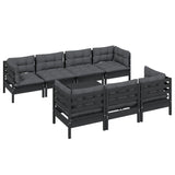 8 Piece Garden Lounge Set with Cushions Solid Pinewood - Side View