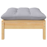 9 Piece Garden Lounge Set with Grey Cushions Solid Pinewood - 45-Degree Angle