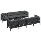 9 Piece Garden Lounge Set with Cushions Solid Pinewood - Side View