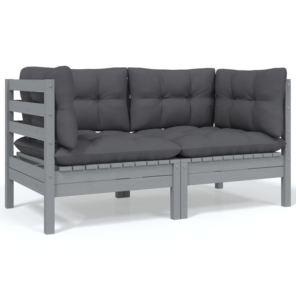 4 Piece Garden Lounge Set with Cushions Solid Pinewood