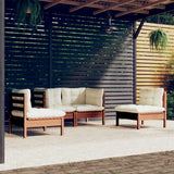 4 Piece Garden Lounge Set with Cushions Solid Pinewood