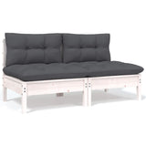 5 Piece Garden Lounge Set with Cushions Solid Pinewood - Close-Up Angle