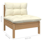 5 Piece Garden Lounge Set with Cushions Solid Pinewood